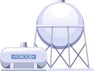 Illustration of a hydrogen storage tank