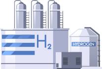 Illustration of a hydrogen production facility